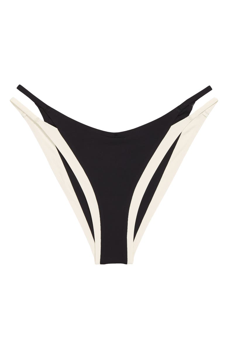 LSPACE Billie Contrast Trim Bikini Bottoms, Alternate, color, Black/ Cream
