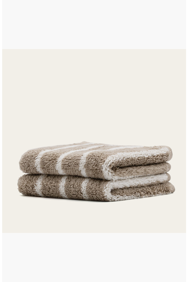 Ultraplush Australian Cotton 2-piece Washcloth Set, Alternate, color, Striped Tan