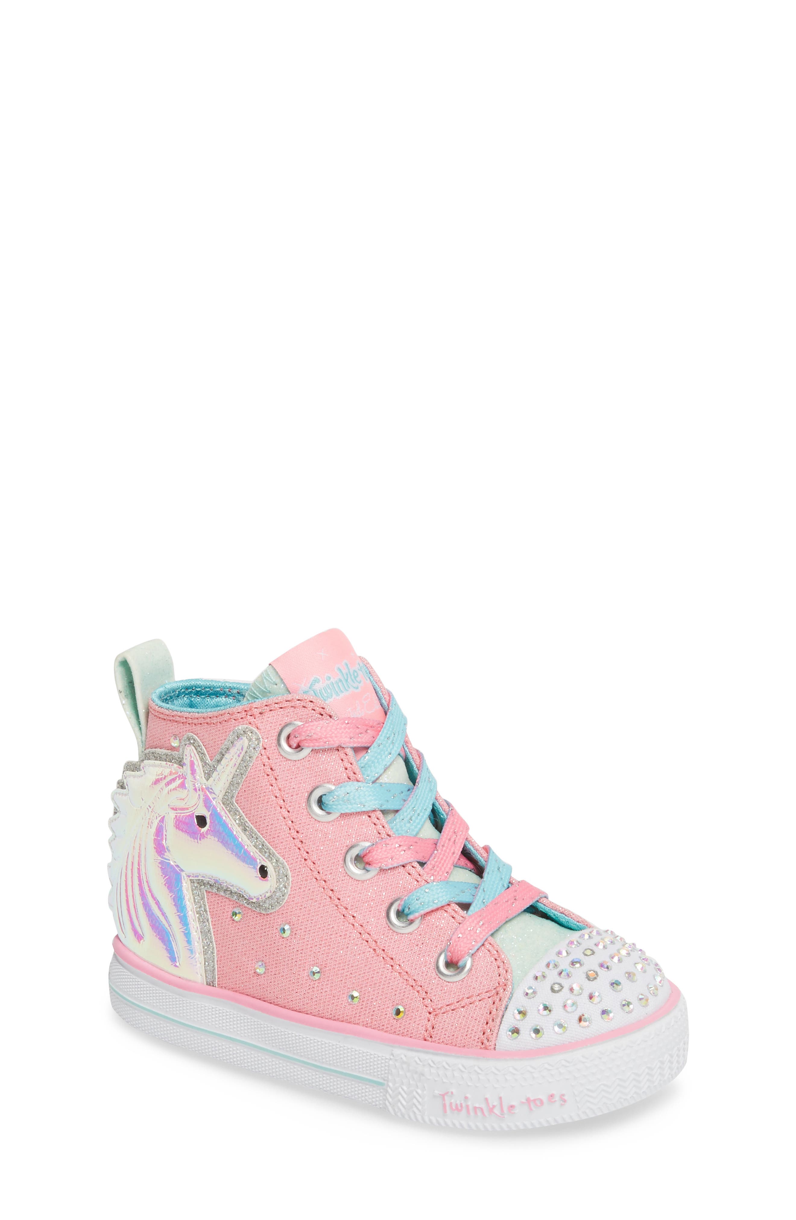 SKECHERS Twinkle Toes Unicorn Light-Up Sneaker, Main, color, 