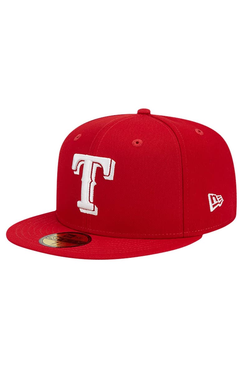 New Era Men's New Era Red Texas Rangers Logo 59FIFTY Fitted Hat, Alternate, color, 