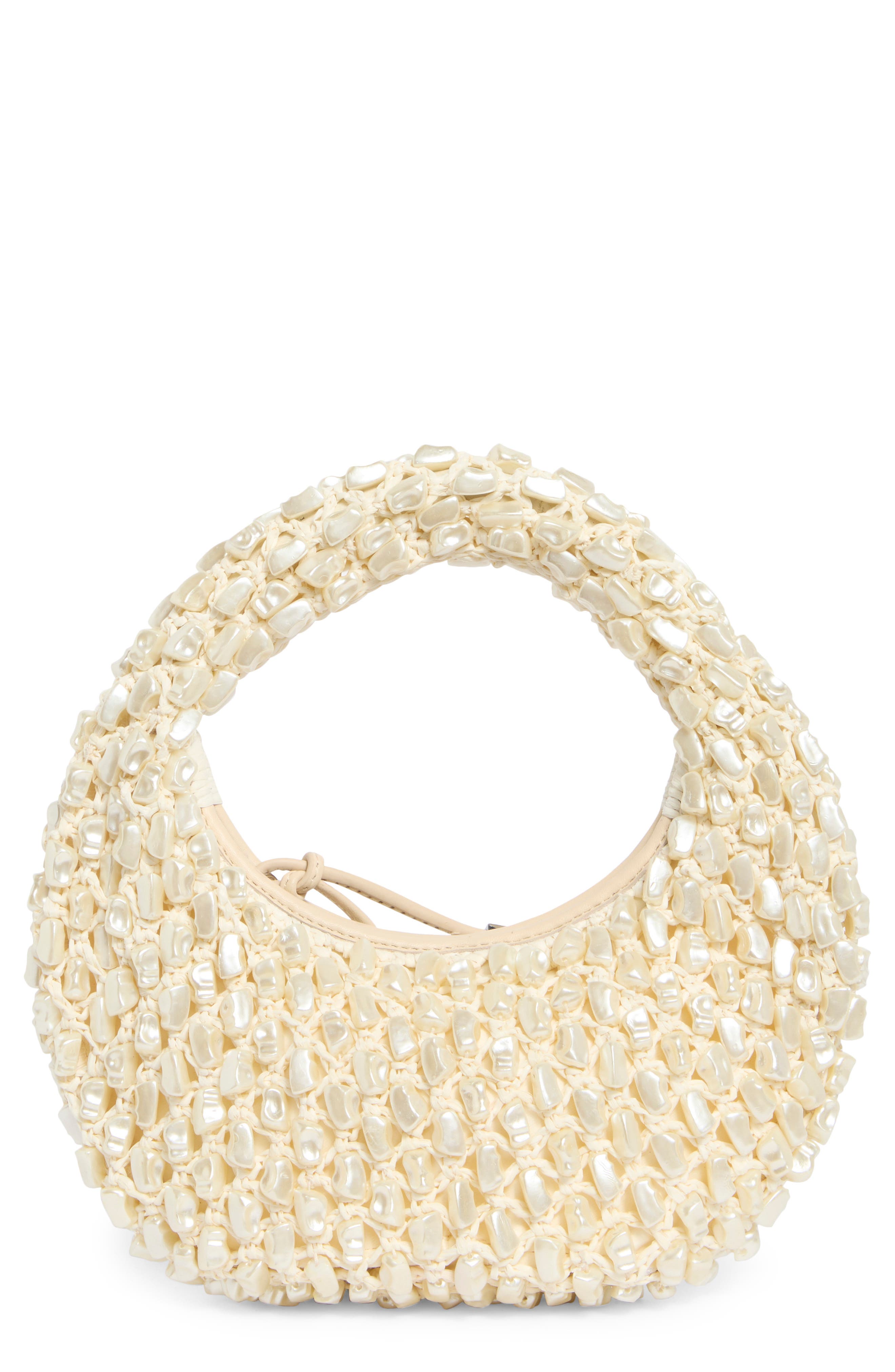 STAUD Reef Beaded Bag, Main, color, Cream