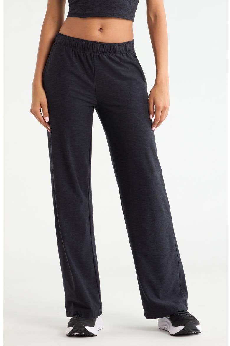 Restore Soft Straight Leg Pull-On Pants, Main, color, BLACK MELANGE