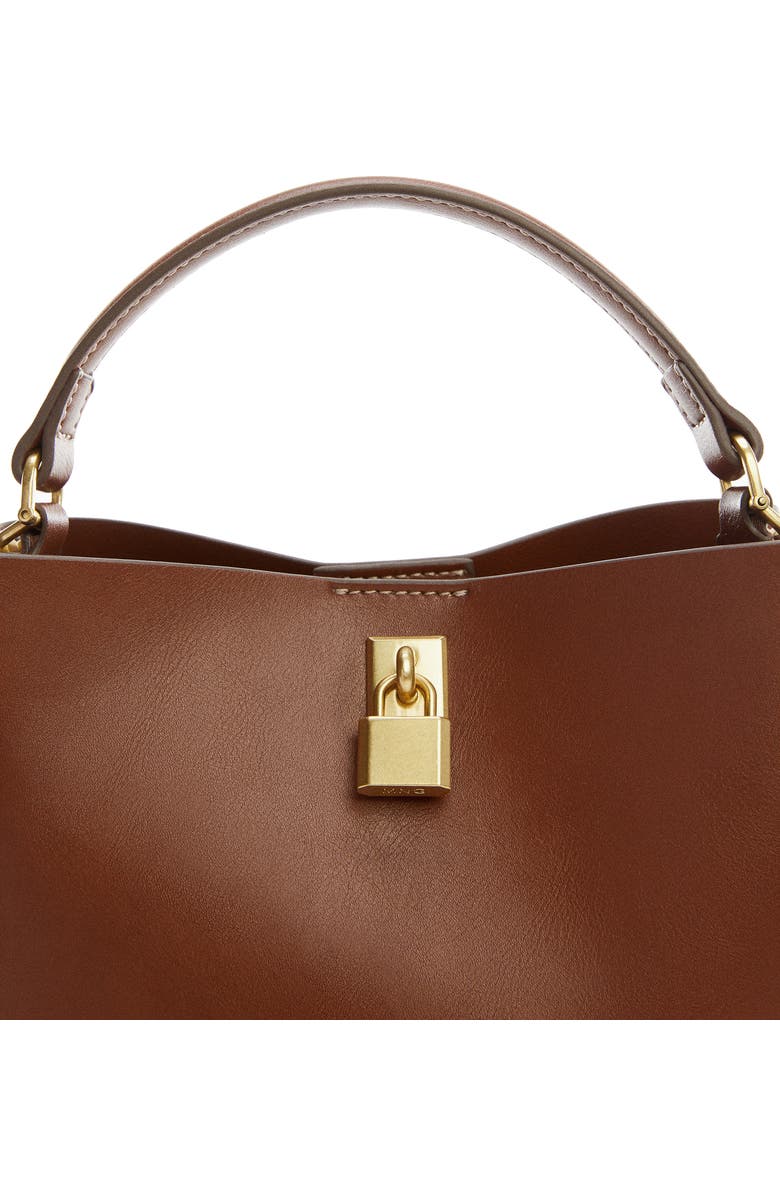 MANGO Padlock Faux Leather Mini Shopper Bag, Alternate, color,