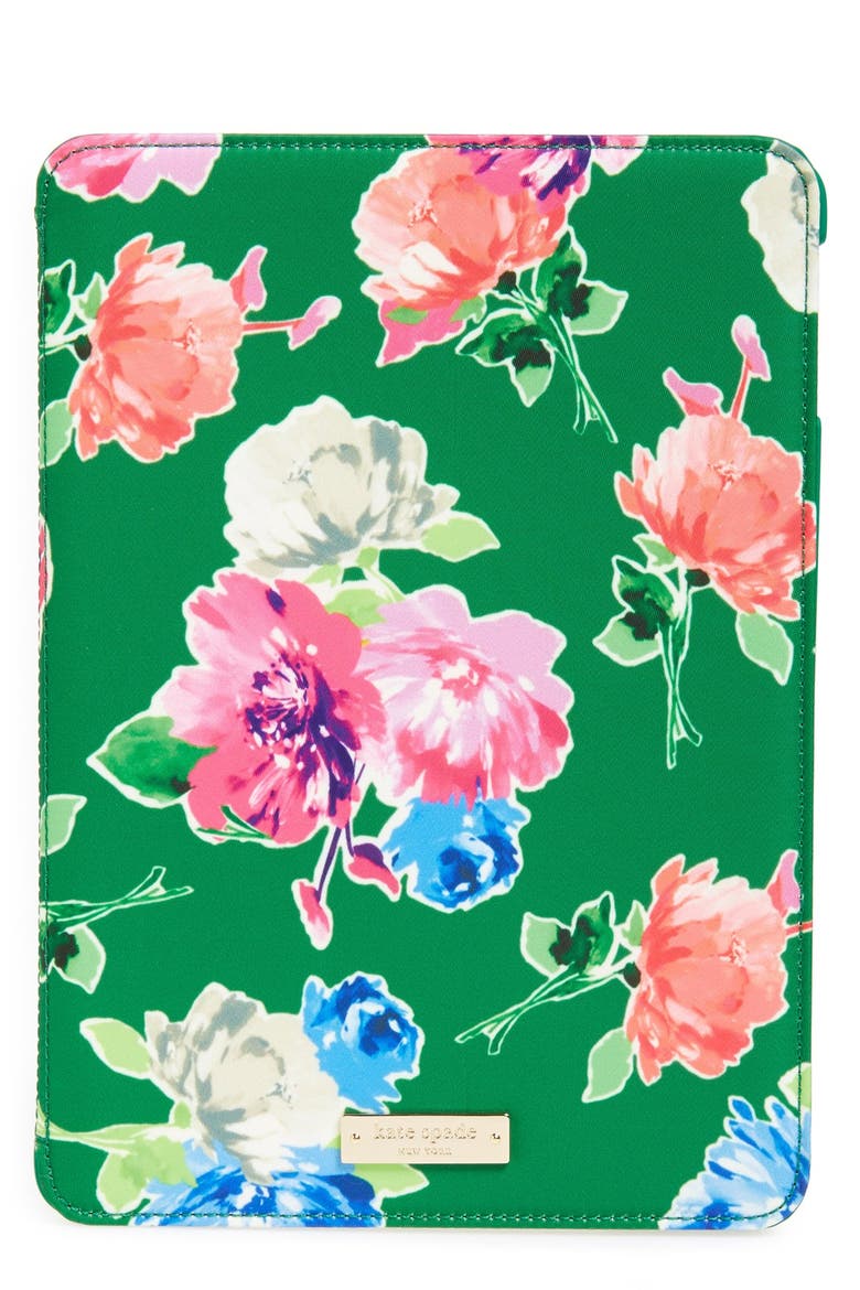 'spring blooms' iPad Air hardcase folio, Main, color, SPROUT GREEN