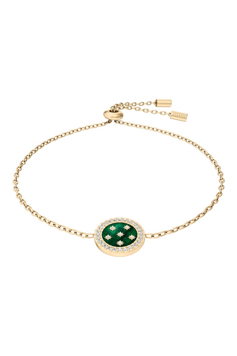 Merrit Northlight Mother of Pearl Station Bracelet, Main, color, GOLD/GREEN MOP