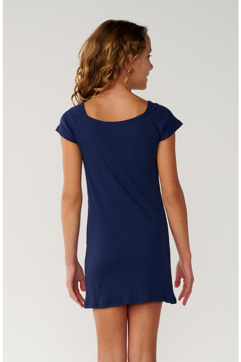 Kids' Costa Del Sol Ribbed Dress, Alternate, color, NAVY