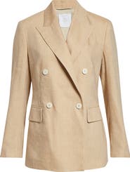 Eleventy Double Breasted Linen & Wool Jacket