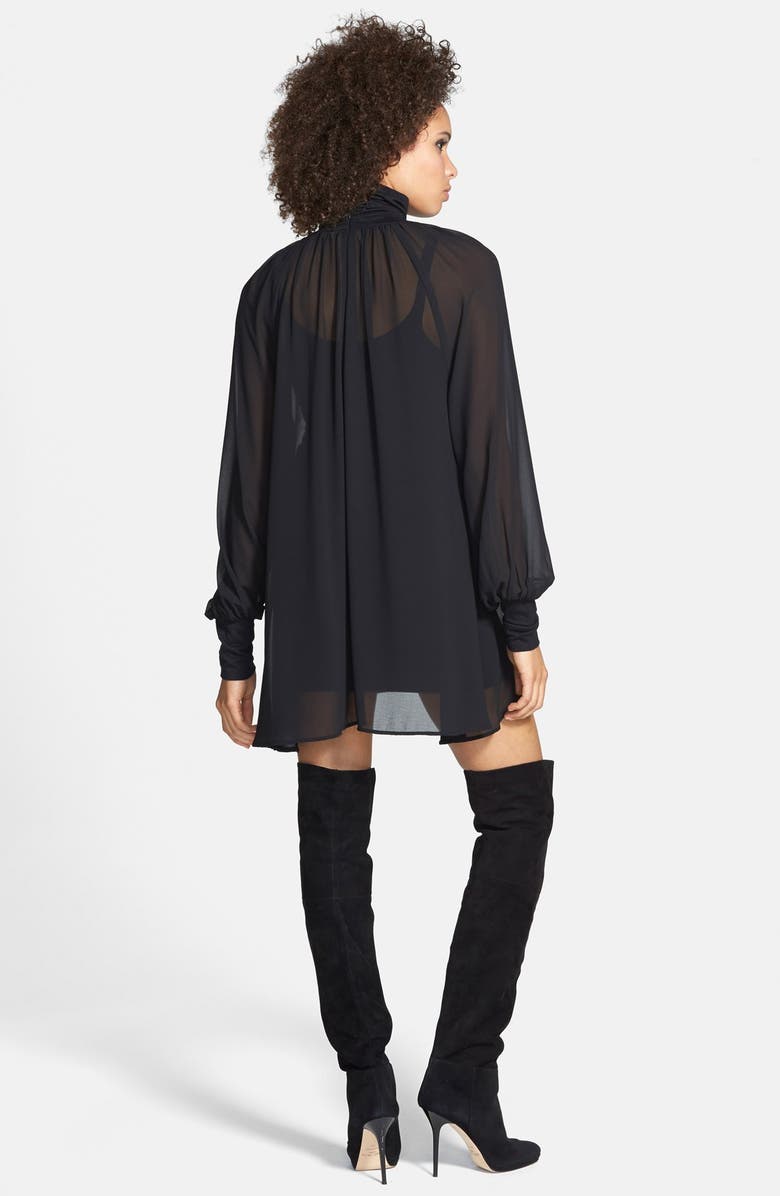 June & Hudson Sheer Turtleneck Tunic Dress, Alternate, color,