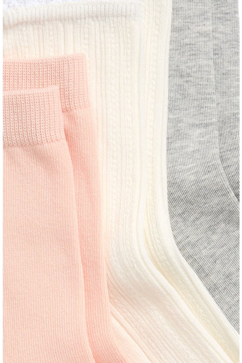 Assorted 3-Pack Textured Crew Socks, Alternate, color, MARBLE PRIMROSE MULTI