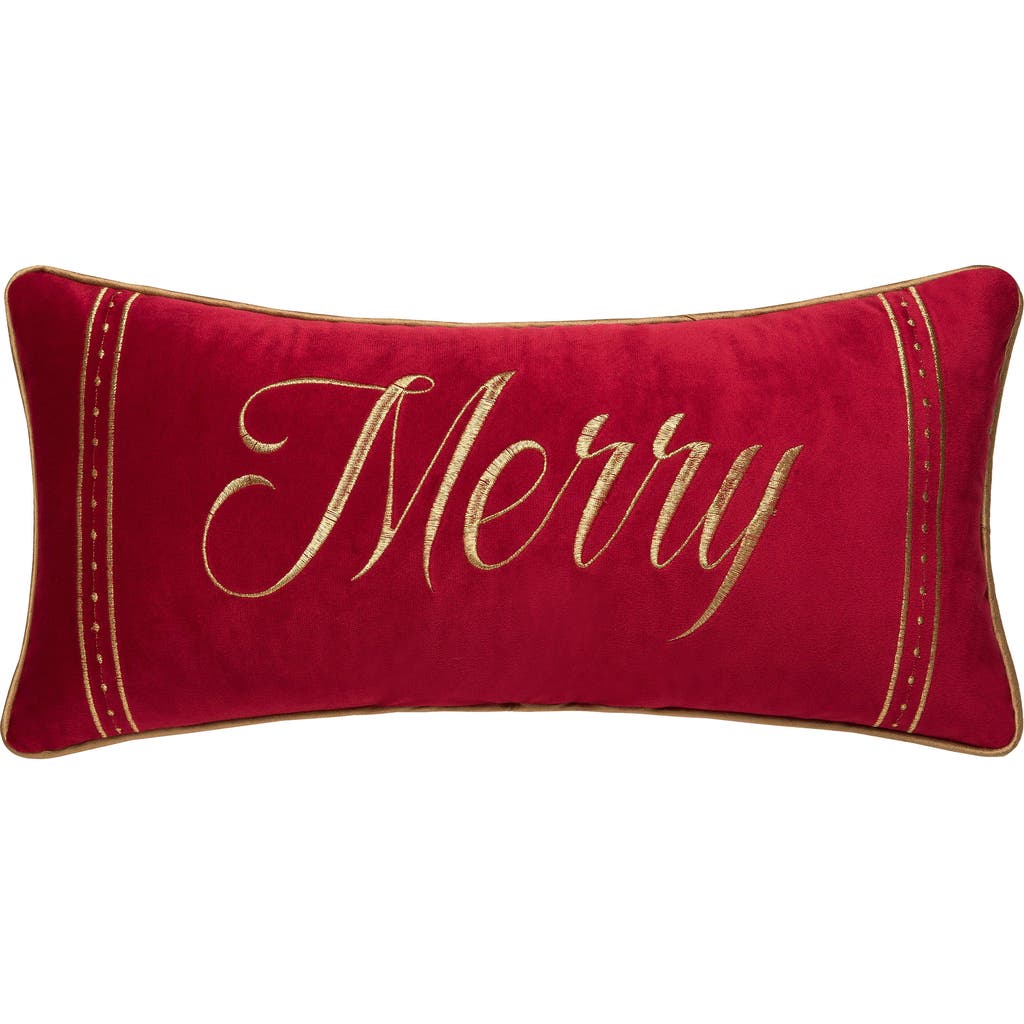 C & F Home C&f Home Gold Merry Pillow In Red