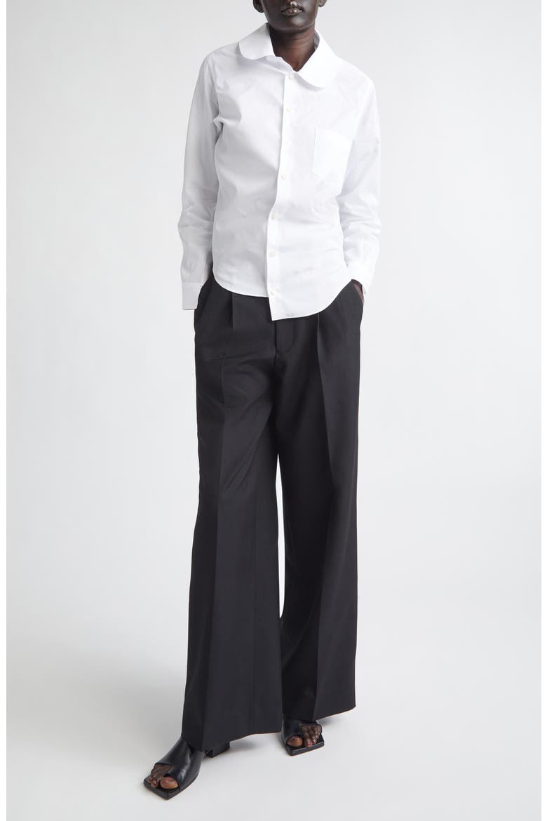 High Waist Pleated Wool & Mohair Wide Leg Pants, Alternate, color, BLACK