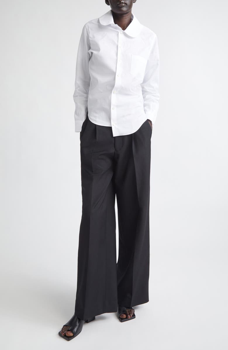 Junya Watanabe High Waist Pleated Wool & Mohair Wide Leg Pants, Alternate, color, Black