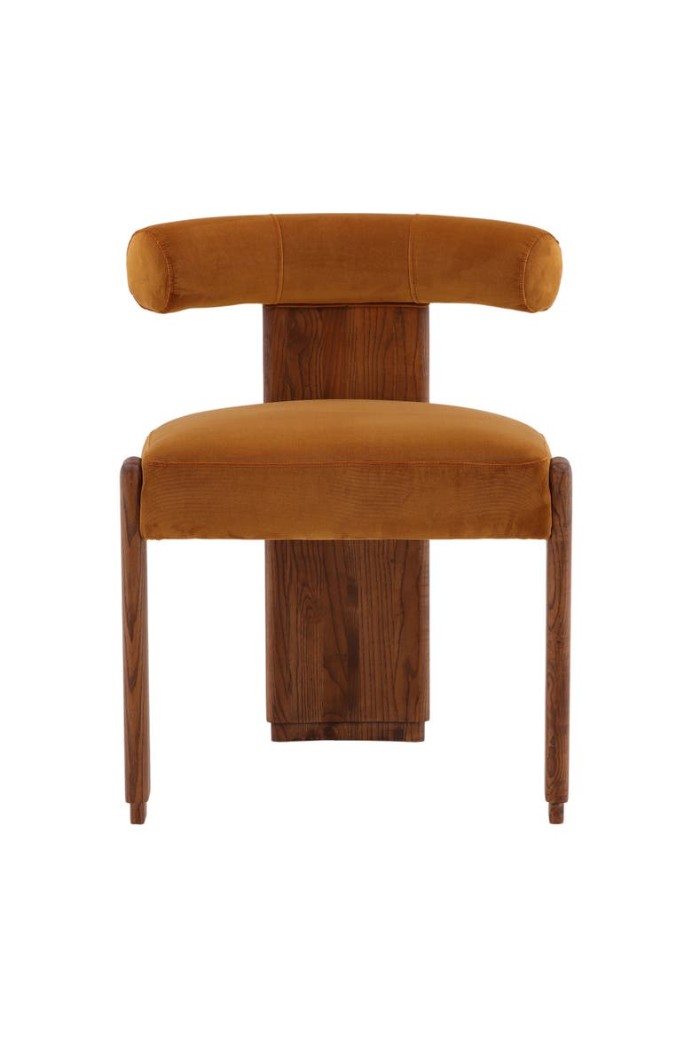 Gwenevere Ginger Velvet Dining Chair, Alternate, color, Ginger Velvet