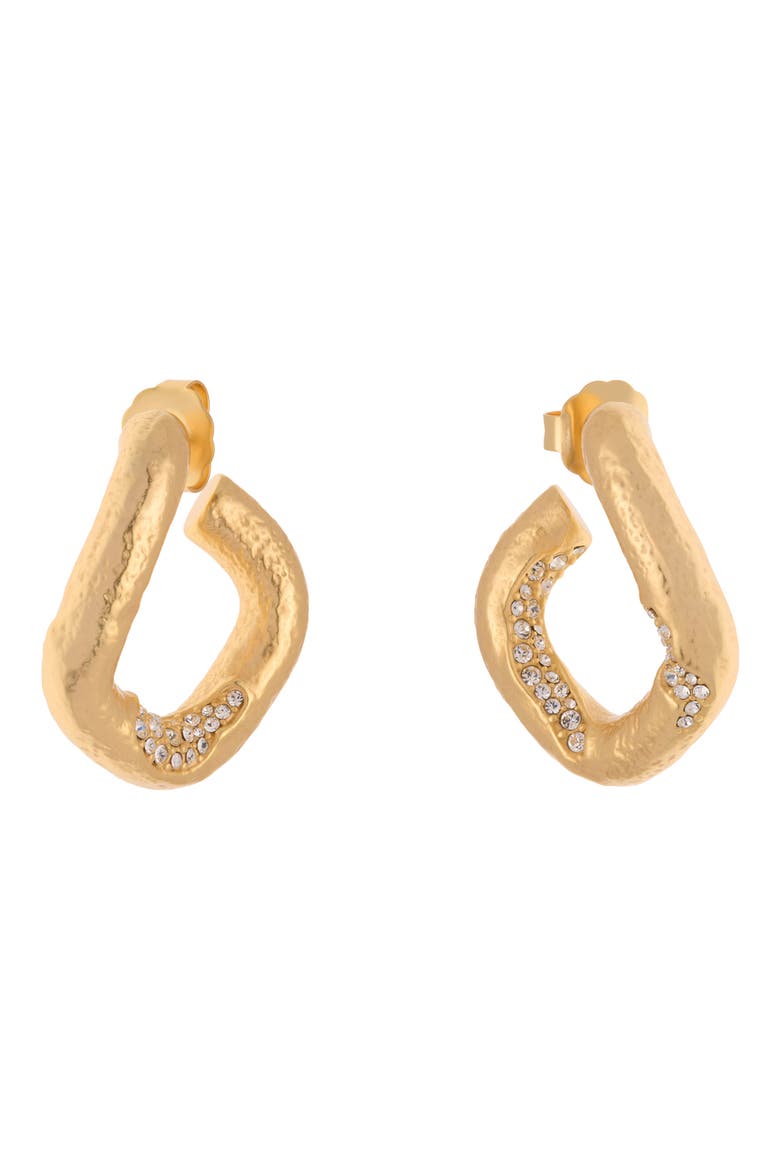 Fatima Crystal Frost Hoop Earrings, Alternate, color, GOLD TONE CLEAR CRYSTAL