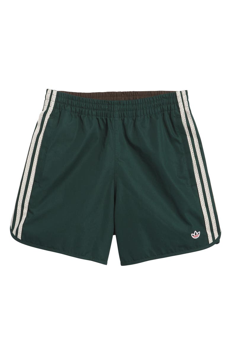 ADIDAS ORIGINALS X CLOT BY EDISON CHEN Colorblock Cotton & Nylon Athletic Shorts, Alternate, color, Green Night/ Dark Brown
