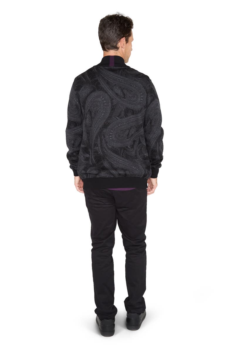 Lords of Harlech Frederick Merino Wool Full Zip Cardigan, Alternate, color, Badalona Charcoal