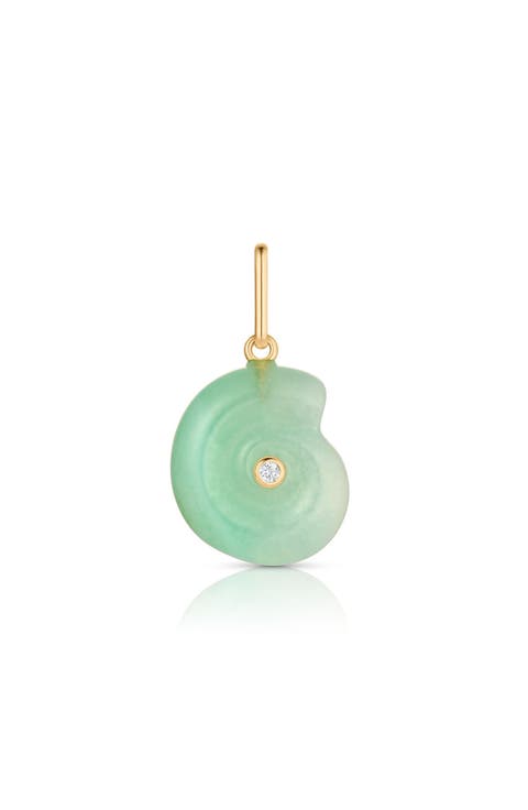 Nautilus Chrysoprase Charm