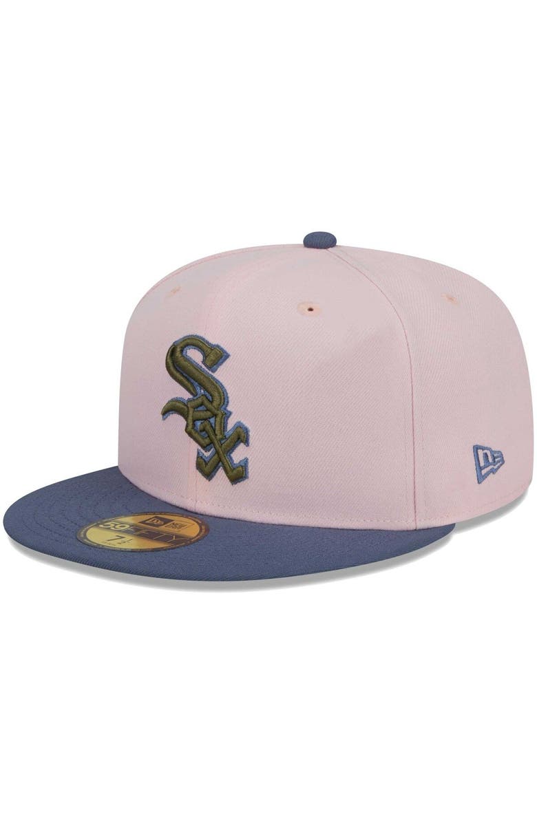 New Era Men's New Era Pink/Blue Chicago White Sox Olive Undervisor 59FIFTY Fitted Hat, Alternate, color, Pink