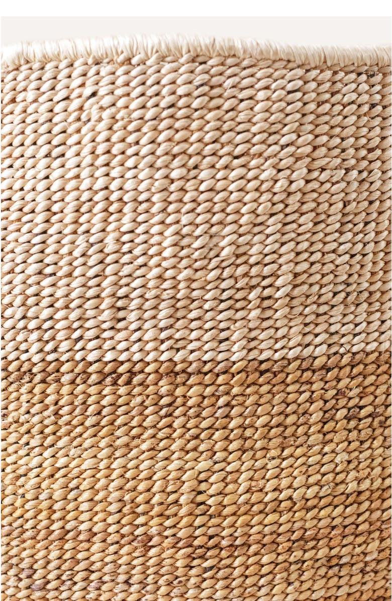 indego africa Two-Tone Banana Leaf Floor Basket, Alternate, color, Natural