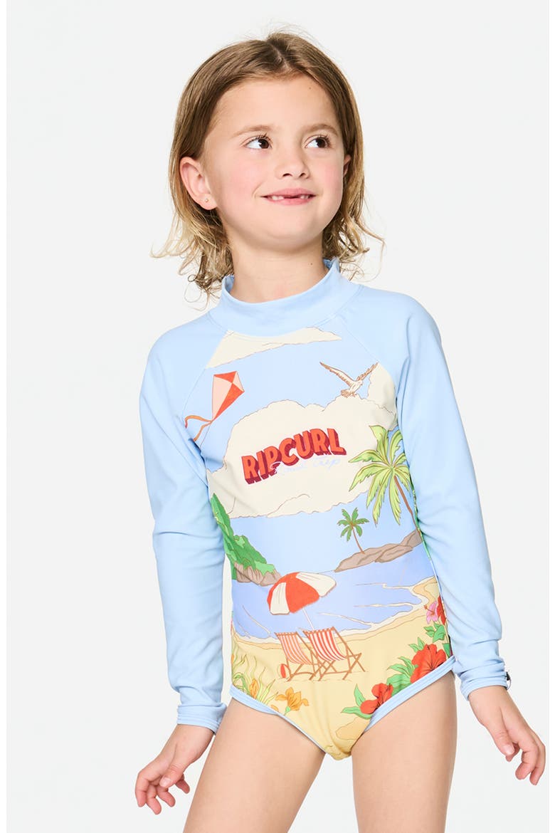 Kids' Road Trip Long Sleeve One-Piece Rashguard Swimsuit, Main, color, SKY BLUE