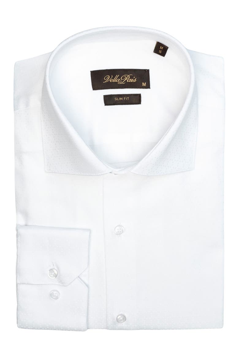 Berkley Slim Fit Cotton Dress Shirt, Alternate, color, WHITE