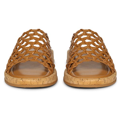 Jelavu Cloud Woven Leather Cork Slide Sandal In Cognac