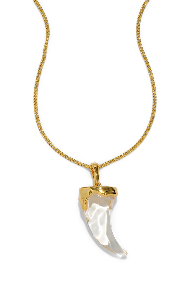 Liquid Lucite® Horn Pendant Necklace, Alternate, color, GOLD/ LUCITE