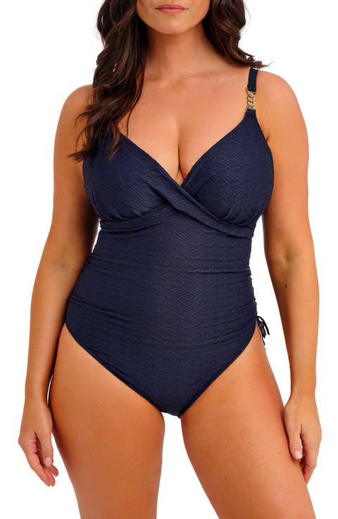 Azores Moderate Coverage Plunge Underwire One-Piece Swimsuit