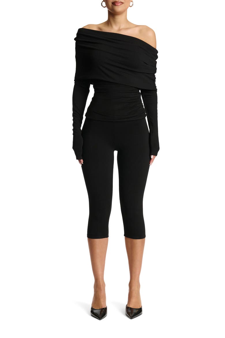 Off the Shoulder Top, Alternate, color, BLACK