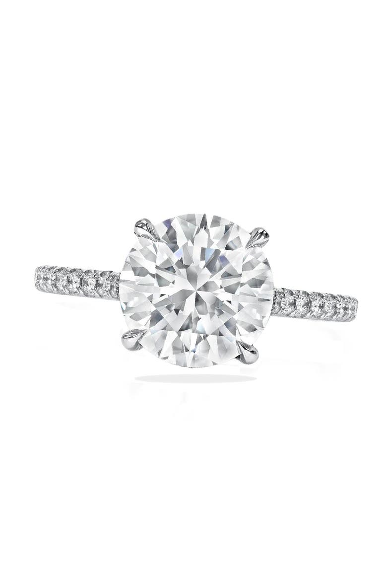 Round Brilliant Cut Lab Diamond Solitaire Engagement Ring 14K, Main, color, 3.50ct/White Gold