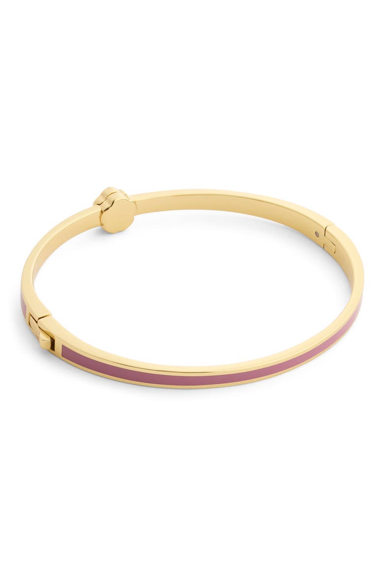 Tea Rose Enamel Thin Hinged Bracelet, Alternate, color, PINK/ GOLD