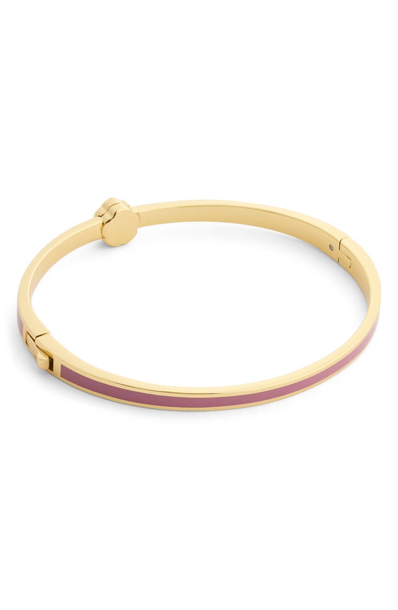 COACH Tea Rose Enamel Thin Hinged Bracelet, Alternate, color, Pink/ Gold