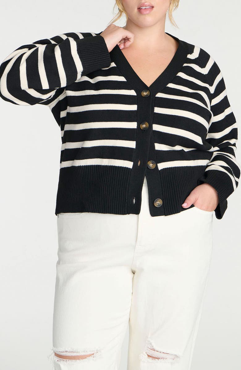 ELOQUII Medium Gauge Cardigan, Alternate, color, 