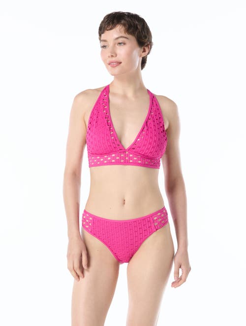 Shop Carmen Marc Valvo Crochet Halter Bikini Top