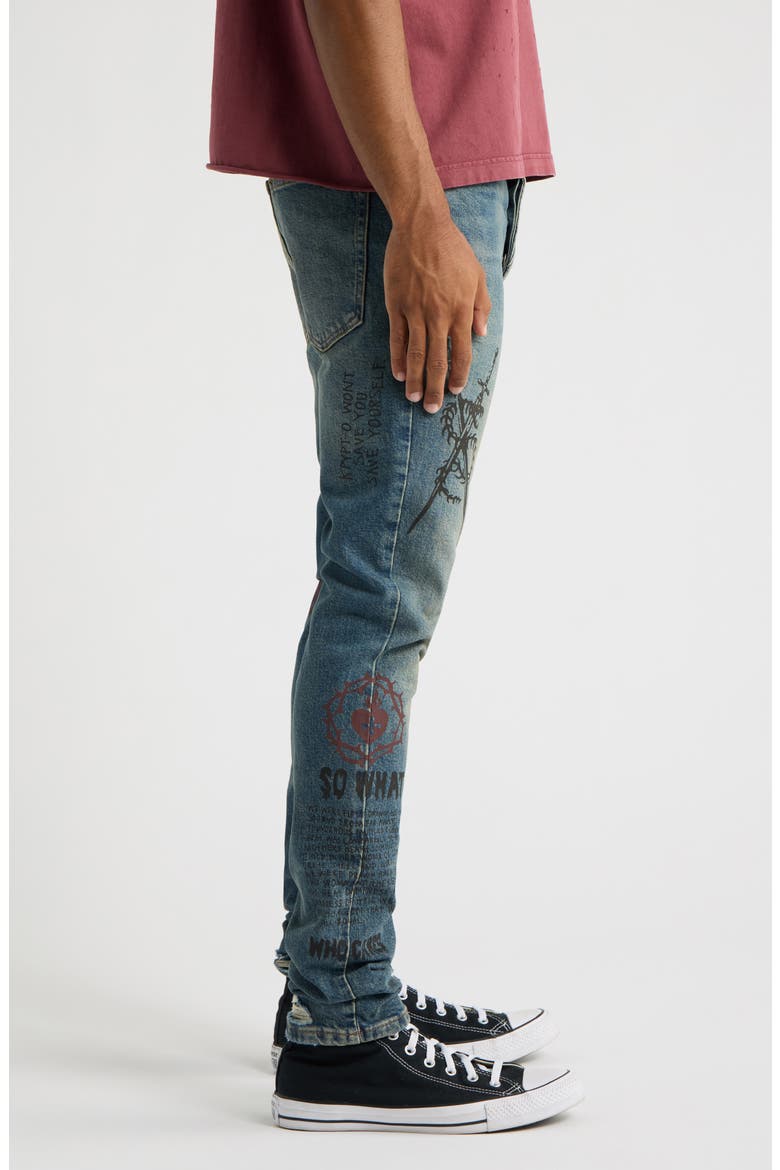 Van Winkle Billy Blue Skool Skinny Jeans, Alternate, color, DENIM