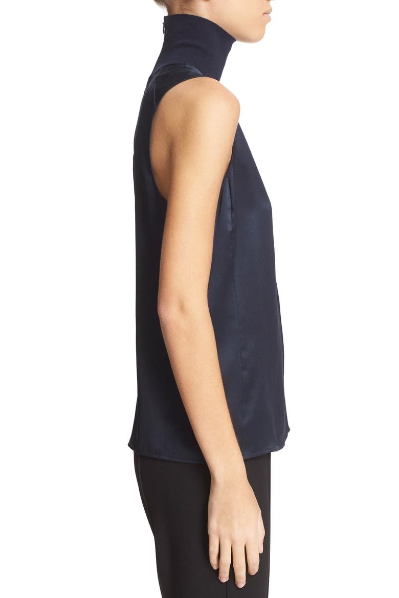 'Singer' Silk Sleeveless Turtleneck Top, Alternate, color, SALUTE