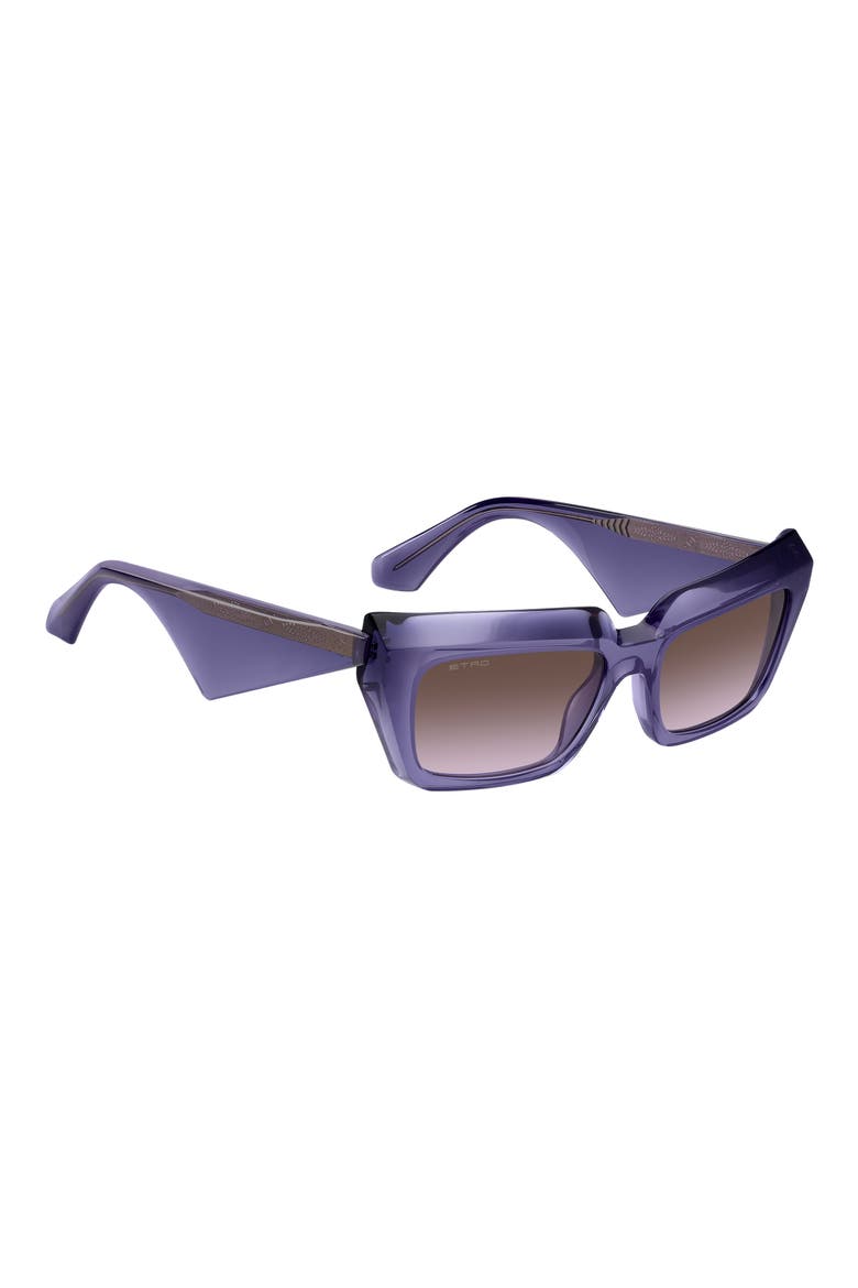 55mm Rectangular Sunglasses, Alternate, color, VIOLET/ BROWN VIOLET DS