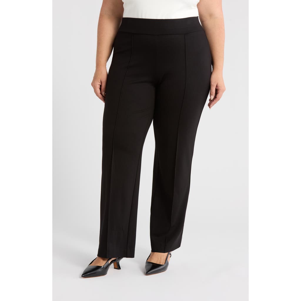 Jones New York Pintuck Pull-on Straight Leg Pants In Black