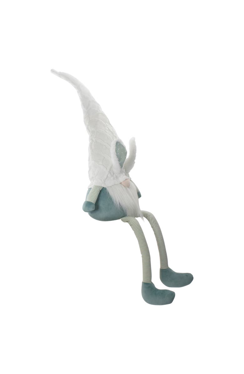 Northlight Sitting Easter Gnome with Polka Dot Bunny Ears and Dangling Legs - 33" - Teal Green, Alternate, color, Green