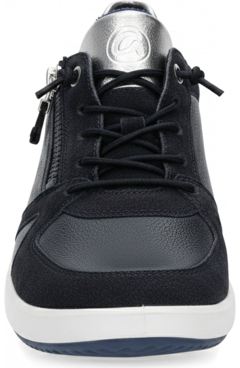 ara Riviera Side Zip Sneaker, Alternate, color, Navy/ Silver