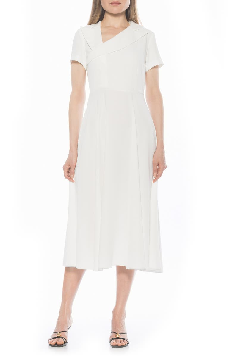 Alexia Admor Jackie Asymmetric Collared Dress, Main, color, Ivory