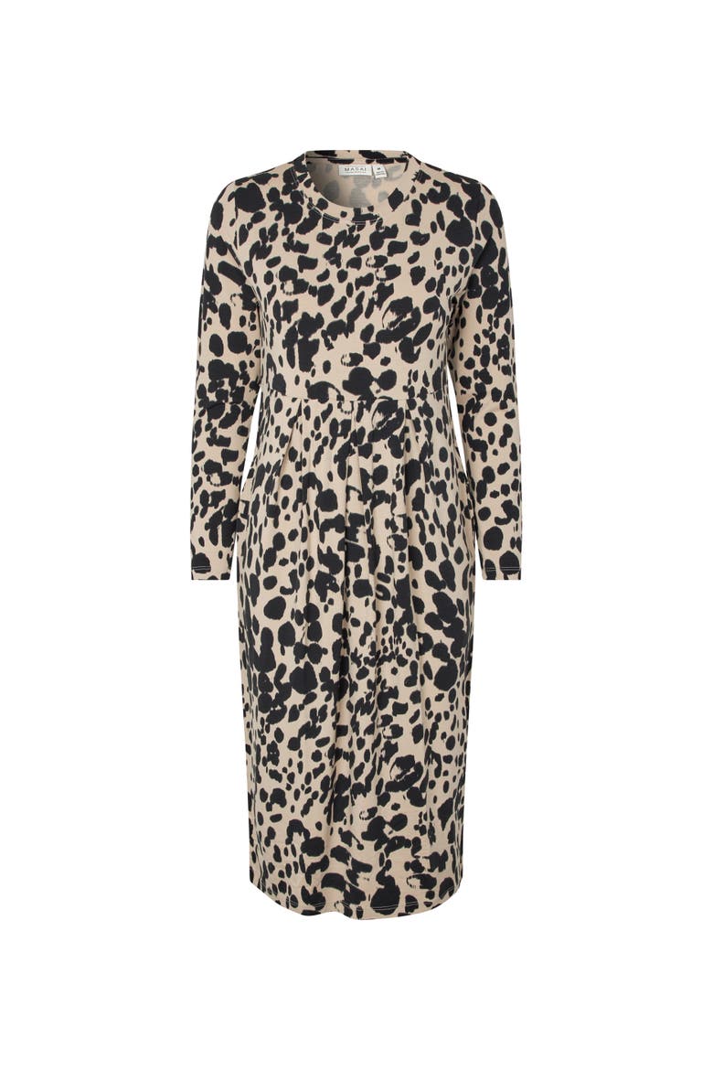 Printed Tunic Dress, Alternate, color, Oxford Tan