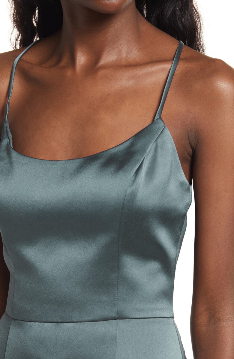 Amsale Everly Sleeveless Satin Mermaid Gown, Alternate, color,