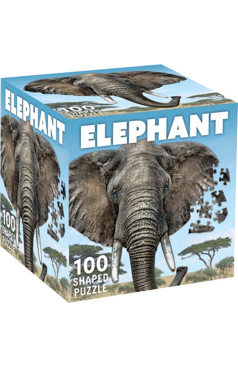 Elephant 100 Piece Shaped Jigsaw Puzzle