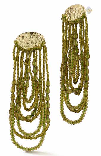 SPHERA MILANO Beaded Fringe Drop Earrings