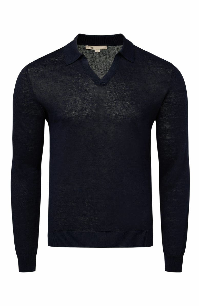 Onia Linen Sweater Long Sleeve Johnny Polo, Alternate, color, 