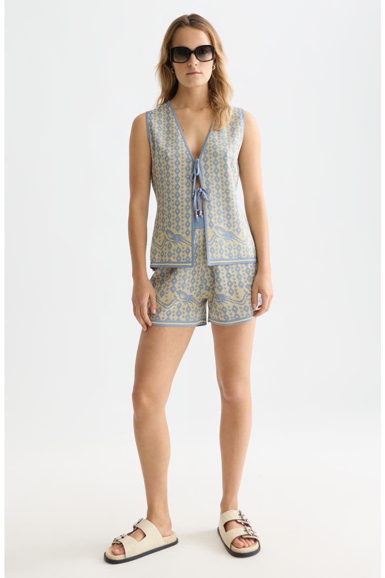 Jacquard Tie Front Knit Vest, Alternate, color, CACTUS STRIPE PLACED RAFFIA