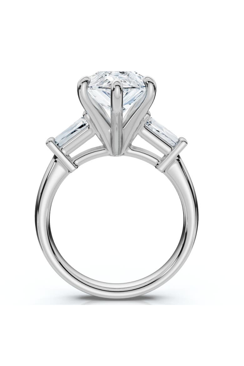 5 1/2Ct Certified Pear & Baguette Diamond Engagement Ring Gold Lab grown, Alternate, color, 14k White Gold