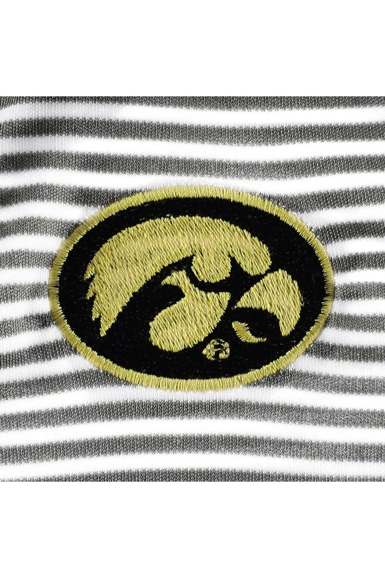 Infant Garb Charcoal Iowa Hawkeyes Carson Striped Polo Bodysuit, Alternate, color, Charcoal