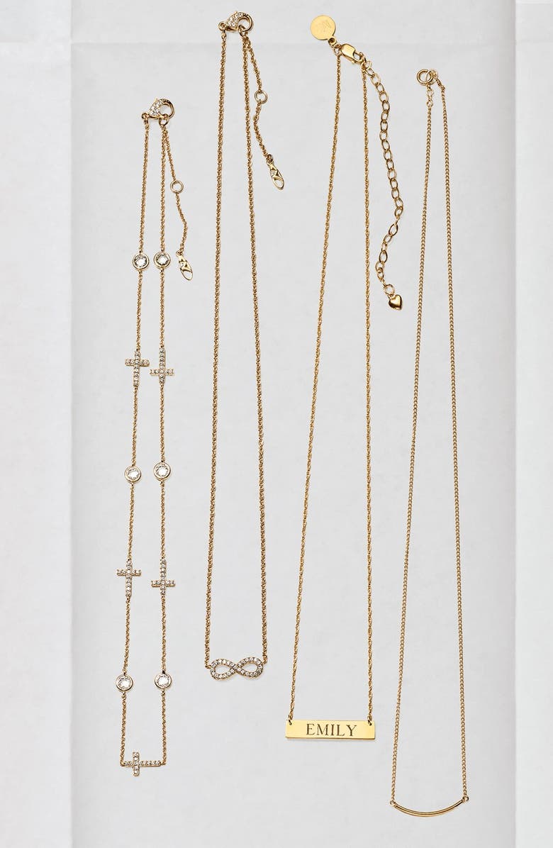 Moon and Lola 'Block Font' Personalized Bar Pendant Necklace, Alternate, color,